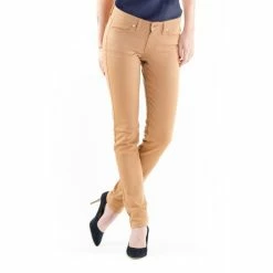 1083 JEANS SLIM 204 FUSELE Coton Bio Filidenim Flex Uni Camel Femme