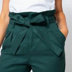 1083 JEANS NOUE CAROTTE 209 Taille Haute Coton Bio Uni Vert Emeraude -Default Template 1 209 vert emeraude 3