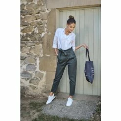 1083 JEANS NOUE CAROTTE 209 Taille Haute Coton Bio Uni Vert Emeraude -Default Template 1 209 vert emeraude 912 vert emeraude sac