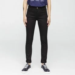 1083 JEANS SLIM 254 FUSELE Taille Haute Coton Bio Filidenim Flex Uni Noir