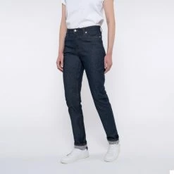 1083 JEANS SLIM 254 FUSELE Taille Haute Coton Bio Filidenim Flex Bleu Femme