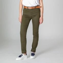 1083 JEANS SLIM 254 FUSELE Taille Haute Coton Bio Filidenim Flex Uni Kaki