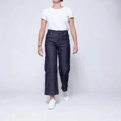 1083 JEANS AMPLE 7/8EME 256 Taille Haute Coton Bio Indigo Brut -Default Template 1 256 ample suf 2