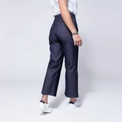 1083 JEANS AMPLE 7/8EME 256 Taille Haute Coton Bio Indigo Brut -Default Template 1 256 ample suf 7
