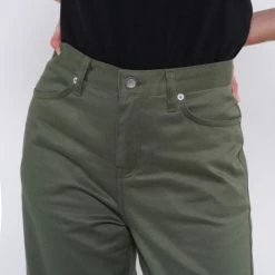 1083 JEANS AMPLE 7/8EME 256 Taille Haute Coton Bio Denimoriginal Kaki Femme -Default Template 1 256 kaki 5