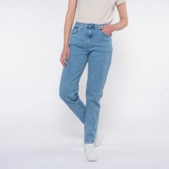 1083 JEANS MOM 258 MAM DELAVE Taille Haute Coton Bio Superdenim Flex Clair