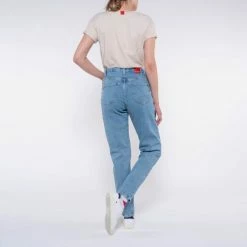 1083 JEANS MOM 258 MAM DELAVE Taille Haute Coton Bio Superdenim Flex Clair -Default Template 1 258 suf clair 3