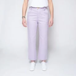 1083 CHINO DROIT 7/8EME 261 AMPLE Coton Bio Filidenim Flex Uni Lilas Femme