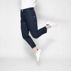 1083 CHINO AJUSTE 7/8EME 263 Coton Bio Filidenim Flex Uni Bleu Marine Femme -Default Template 1 263 marine 9