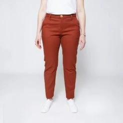 1083 CHINO AJUSTE 263 Coton Bio Filidenim Flex Uni Terracotta Femme