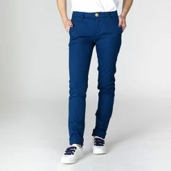 1083 CHINO SLIM 264 FUSELE Coton Bio Filidenim Flex Uni Bleu Femme