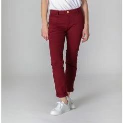 1083 CHINO SLIM 264 FUSELE Coton Bio Filidenim Flex Uni Bordeaux Femme