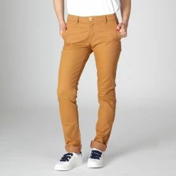1083 CHINO SLIM 264 FUSELE Coton Bio Filidenim Flex Uni Camel Femme