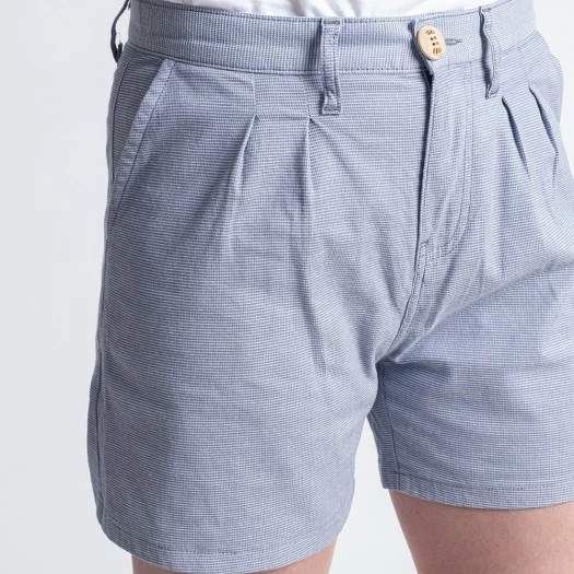 1083 SHORT AMPLE 278 PINCE Taille Haute Coton Bio Pique Flex Bleu Femme 4 1083 SHORT AMPLE 278 PINCE Taille Haute Coton Bio Pique Flex Bleu Femme – Image 4