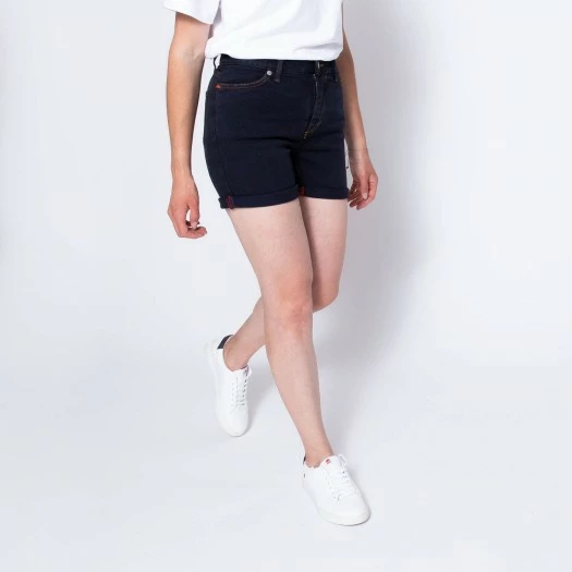 1083 SHORT SLIM 274 COURT Taille Haute Coton Bio Uni Bleu Nuit 2 1083 SHORT SLIM 274 COURT Taille Haute Coton Bio Uni Bleu Nuit – Image 2