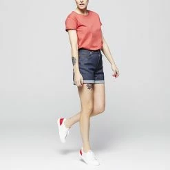 1083 SHORT AMPLE 276 COURT Taille Haute Coton Bio Indigo Brut