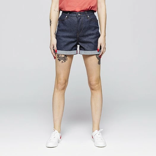 1083 SHORT AMPLE 276 COURT Taille Haute Coton Bio Indigo Brut 2 1083 SHORT AMPLE 276 COURT Taille Haute Coton Bio Indigo Brut – Image 2