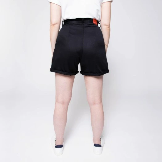 1083 SHORT AMPLE 278 PINCE Taille Haute Coton Bio Denimoriginal Uni Noir 3 1083 SHORT AMPLE 278 PINCE Taille Haute Coton Bio Denimoriginal Uni Noir – Image 3