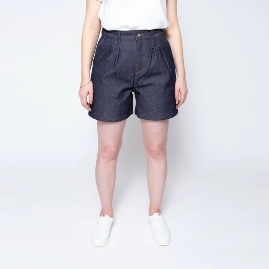 1083 SHORT AMPLE 278 PINCE Taille Haute Coton Bio Indigo Brut 3 1083 SHORT AMPLE 278 PINCE Taille Haute Coton Bio Indigo Brut – Image 3