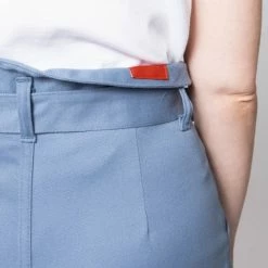 1083 SHORT AMPLE 279 NOUE Taille Haute Coton Bio Uni Bleu Horizon -Default Template 1 279 noue bleu horizon 11