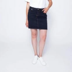 1083 JUPE AJUSTEE 290 Coton Bio Superdenim Flex Bleu Nuit Femme