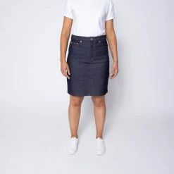 1083 JUPE DROITE 291 ZIPEE Coton Bio Superdenim Flex Indigo Brut Femme