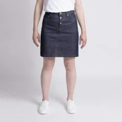 1083 JUPE DROITE 291 Coton Bio Superdenim Flex Indigo Brut Femme