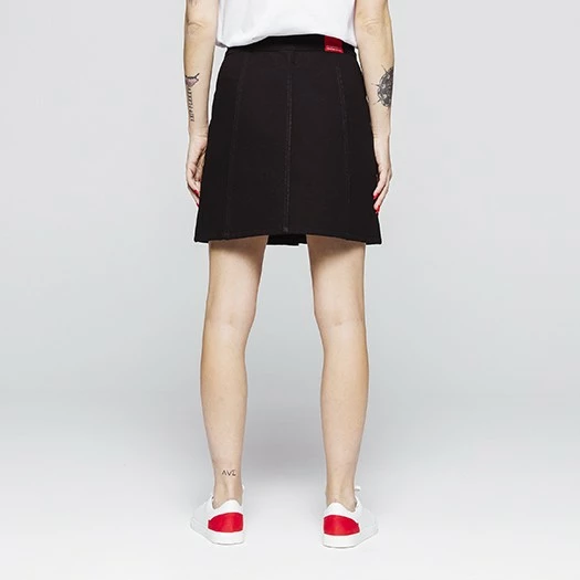 1083 JUPE EVASEE TRAPEZE 292 Taille Haute Coton Bio Denimoriginal Uni Noir 4 1083 JUPE EVASEE TRAPEZE 292 Taille Haute Coton Bio Denimoriginal Uni Noir – Image 4