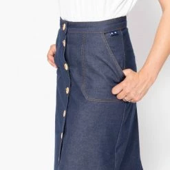 1083 JUPE EVASEE 293 MIDI LES JUPONS DE LOUISON Coton Bio Bleu -Default Template 1 293 xlesjuponsdelouison 3