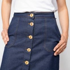 1083 JUPE EVASEE 293 MIDI LES JUPONS DE LOUISON Coton Bio Bleu -Default Template 1 293 xlesjuponsdelouison 6