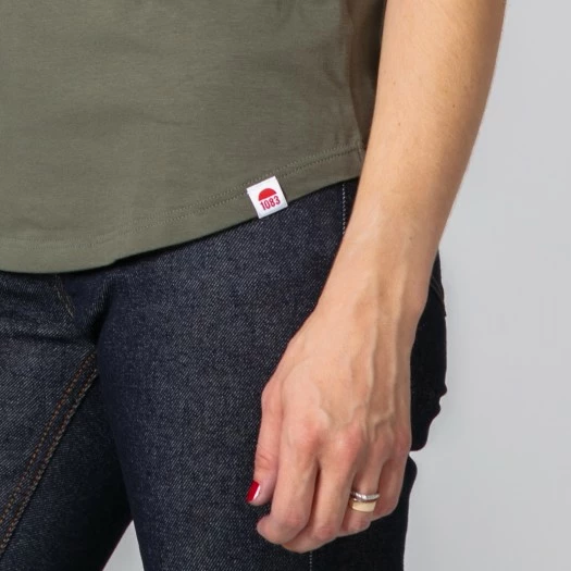 1083 T-SHIRT COL ROND 403 UNI Coton Bio Kaki Femme 3 1083 T-SHIRT COL ROND 403 UNI Coton Bio Kaki Femme – Image 3