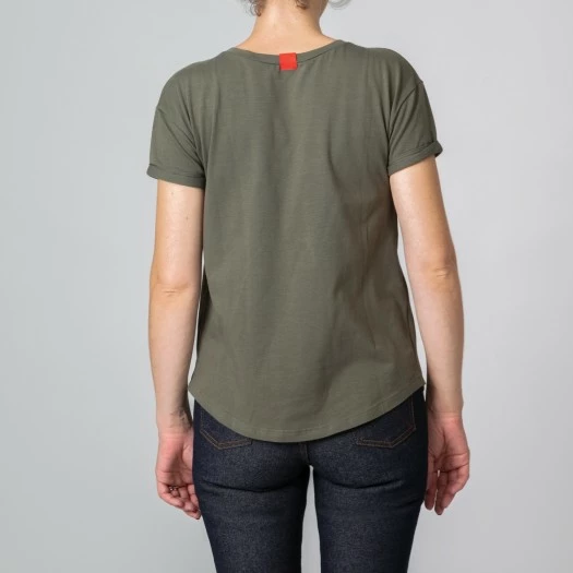 1083 T-SHIRT COL ROND 403 UNI Coton Bio Kaki Femme 4 1083 T-SHIRT COL ROND 403 UNI Coton Bio Kaki Femme – Image 4