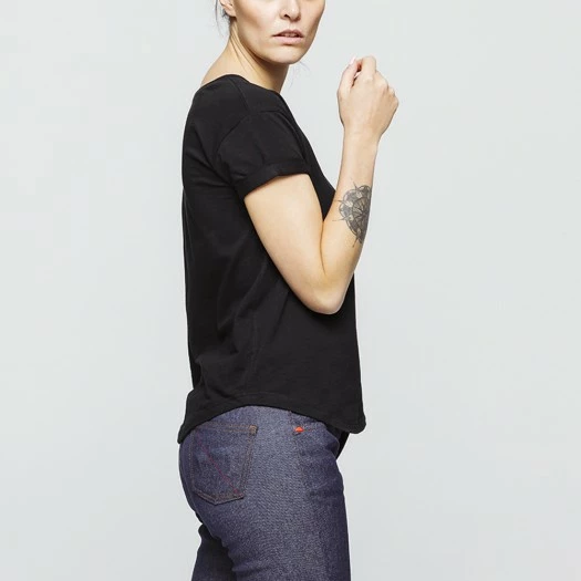 1083 T-SHIRT COL ROND 403 UNI Coton Bio Noir Femme 2 1083 T-SHIRT COL ROND 403 UNI Coton Bio Noir Femme – Image 2