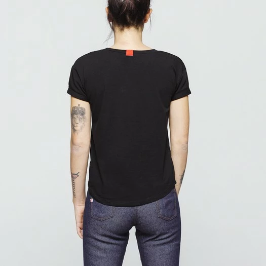 1083 T-SHIRT COL ROND 403 UNI Coton Bio Noir Femme 3 1083 T-SHIRT COL ROND 403 UNI Coton Bio Noir Femme – Image 3