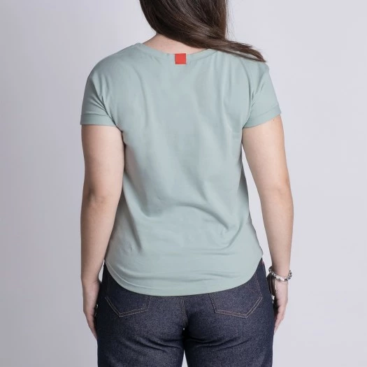 1083 T-SHIRT COL ROND 403 UNI Coton Bio Vert De Gris Femme 2 1083 T-SHIRT COL ROND 403 UNI Coton Bio Vert De Gris Femme – Image 2