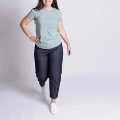 1083 T-SHIRT COL ROND 403 UNI Coton Bio Vert De Gris Femme 8 1083 T-SHIRT COL ROND 403 UNI Coton Bio Vert De Gris Femme -Default Template 1 403 vert de gris 0003 plein pied