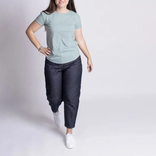 1083 T-SHIRT COL ROND 403 UNI Coton Bio Vert De Gris Femme 4 1083 T-SHIRT COL ROND 403 UNI Coton Bio Vert De Gris Femme – Image 4