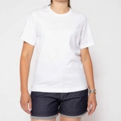 1083 T-SHIRT DROIT 404 UNI Coton Bio Blanc Femme