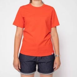 1083 T-SHIRT DROIT 404 UNI Coton Bio Vermillon Femme