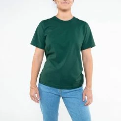 1083 T-SHIRT DROIT 404 UNI Coton Bio Vert Emeraude Femme