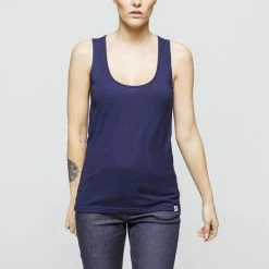 1083 DEBARDEUR DROIT 450 UNI Coton Bio Bleu Marine Femme