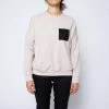1083 SWEAT LARGE 651 LA GENTLE FACTORY Coton Recycle Beige Chine Femme