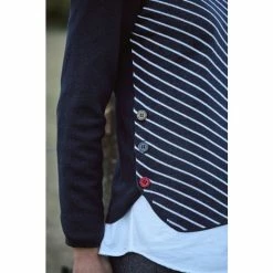 1083 PULL DROIT 652 SAINT JAMES Laine Merinos Bleu Marine/blanc Femme -Default Template 1 652 saint james 2