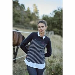 1083 PULL DROIT 652 SAINT JAMES Laine Merinos Bleu Marine/blanc Femme -Default Template 1 652 saint james