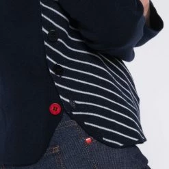 1083 PULL DROIT 652 SAINT JAMES Laine Merinos Bleu Marine/blanc Femme -Default Template 1 652 saintjames 3