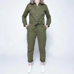 1083 COMBINAISON DROITE 661 UNI Coton Bio Denimoriginal Kaki Femme