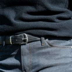 1083 CEINTURE 828 VOLONTAIRE LA VIE EST BELT Surcyclee Noir Unisexe -Default Template 1 828 noir