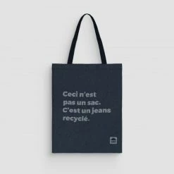 1083 SAC À TRIMBALLER 851 MESSAGE Coton Recycle Jacquard Bleu Unisexe