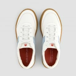 1083 SNEAKERS BASSES 901 Coton Bio Cuir Blanc/ciel Unisexe -Default Template 1 901 blanc ciel top raw 1
