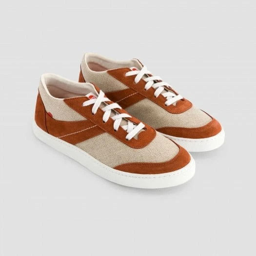 1083 SNEAKERS BASSES 901 Lin Cuir Beige/terracotta Unisexe 2 1083 SNEAKERS BASSES 901 Lin Cuir Beige/terracotta Unisexe – Image 2